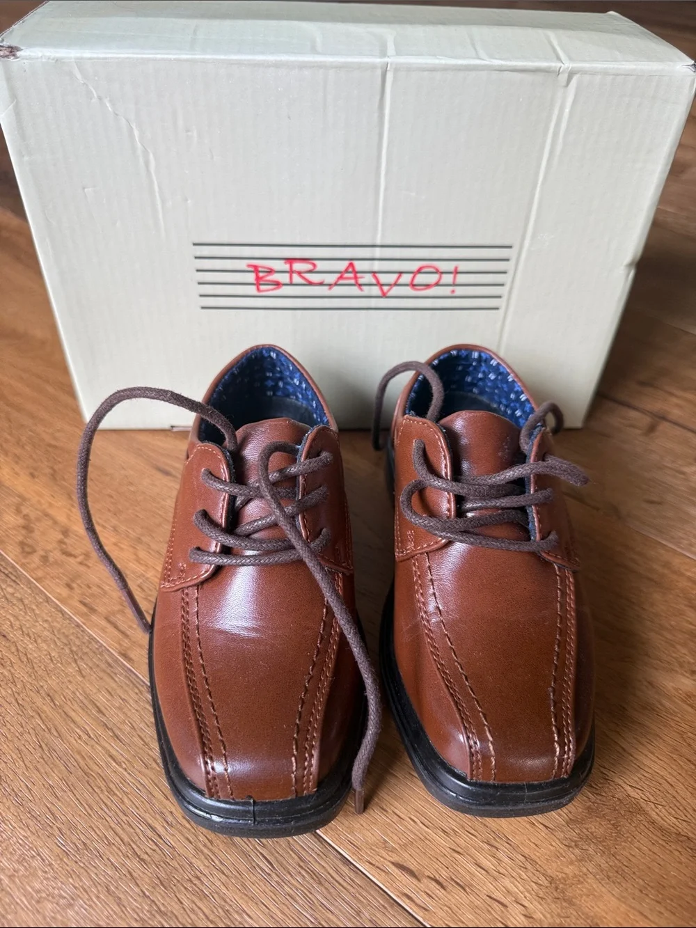 Bravo Kids' Brown Leather Dress Shoes - Classic Lace-Up
